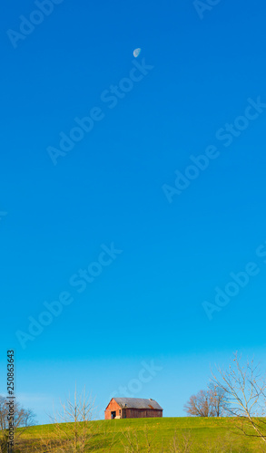 Red Barn with Moon photo