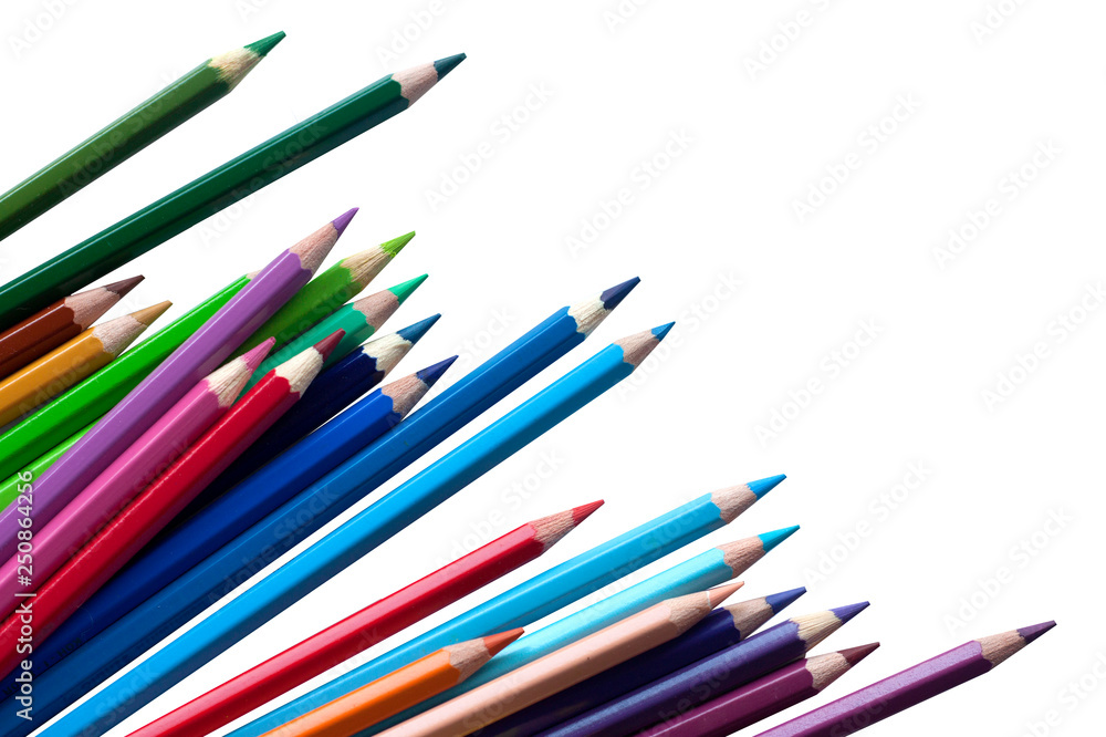Fototapeta premium Color pencils for drawing, isolated drawing