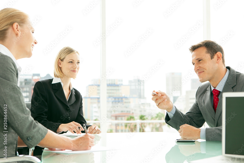 corporate people having a business meeting in office - negotiation and talks corporate people having a business meeting in office - negotiation and talks