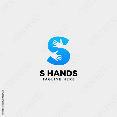 minimal s letter, initial hand logo template vector illustration icon element
