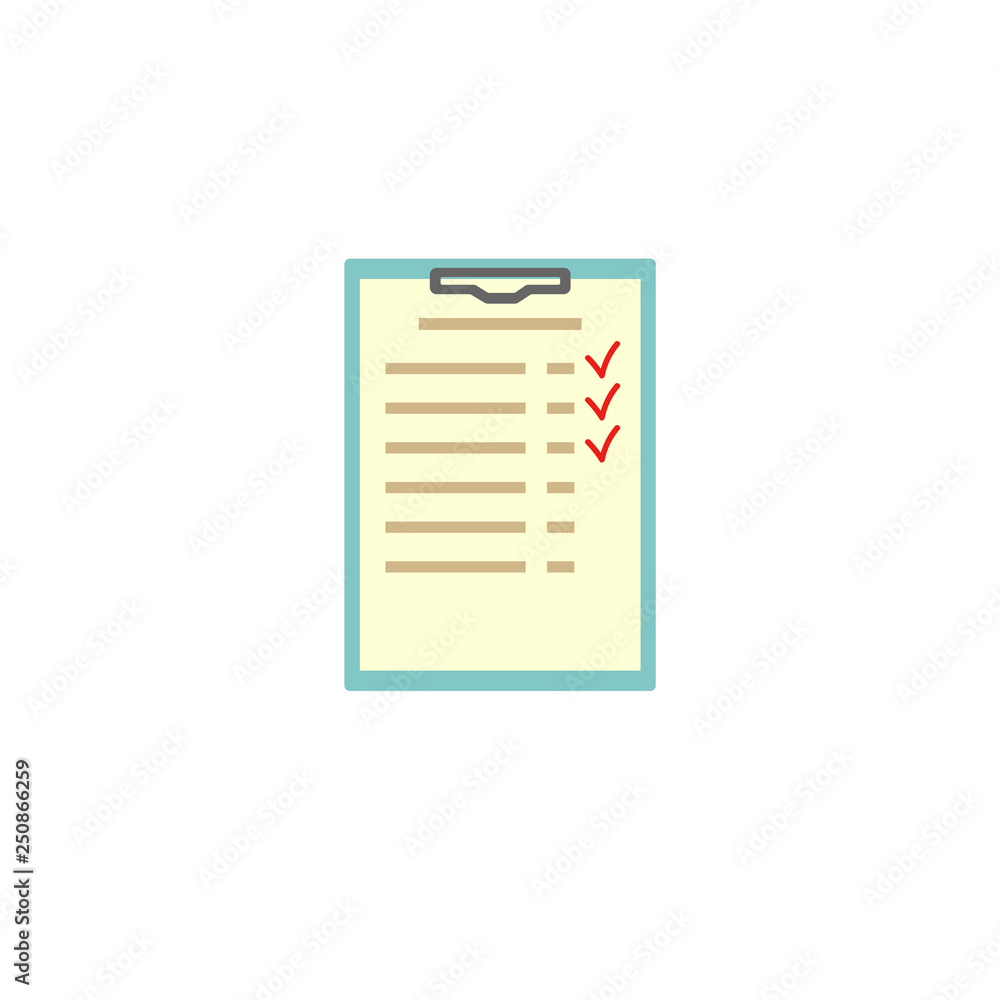 Checklist on a hard folder with a holder. Vector illustration Checklist on a hard folder with a holder. Vector illustration