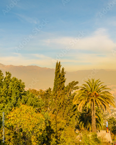 Landscape at Top of San Cristobal Hill, Santiago de Chile