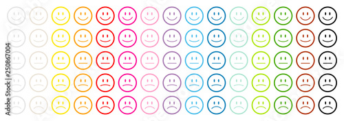 15 Bunte Gesichter Kontur Positiv/Negativ