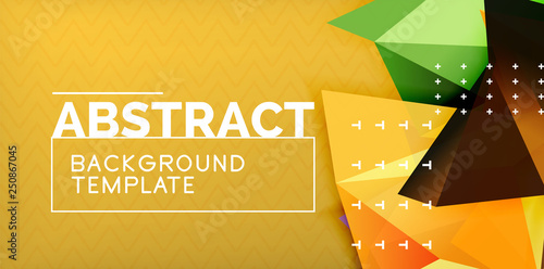 Fototapeta Naklejka Na Ścianę i Meble -  Color geometric abstract background, minimal abstraction design with mosaic style 3d shape