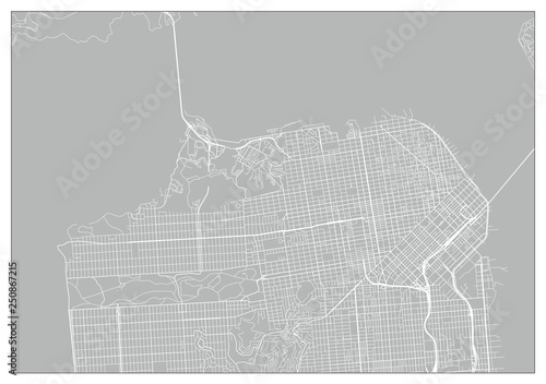 Vector city map of San Francisco