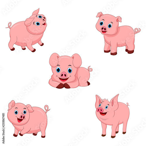Set of Cute pigs