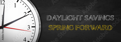 Blackboard Clock - Daylight Savings Spring Forward