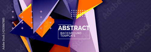 3d triangular shapes geometric background. Origami style pattern with triange shapes for decorative design. Poster design. Line design. Modern presentation template