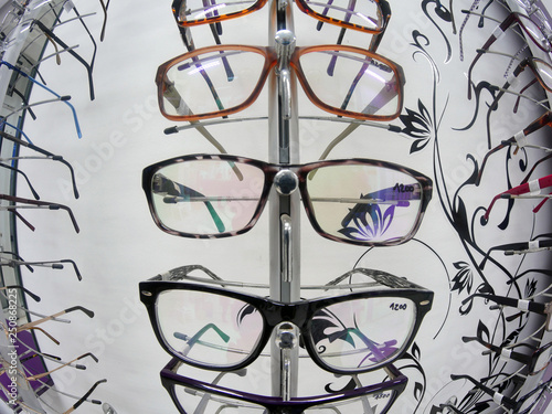 glasses in the store