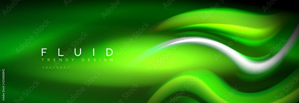 Fluid color neon wave lines background, neon liquid color futuristic paint template Fluid color neon wave lines background, neon liquid color futuristic paint template