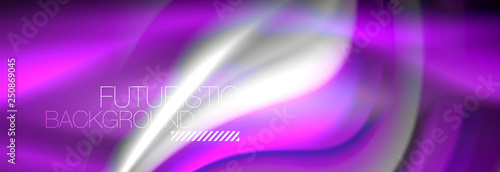 Fluid colors mixing glowing neon wave background, holographic texture