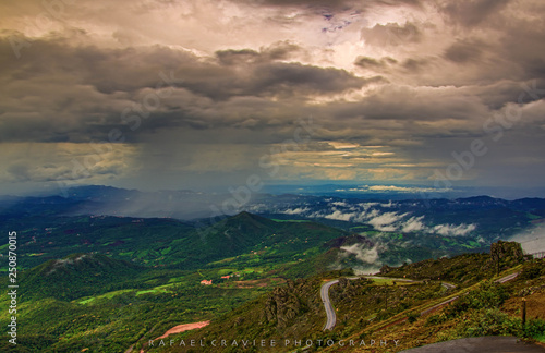 aerial view of a mountain landscape