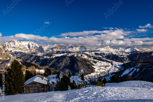 Winter sunset in the italian alps