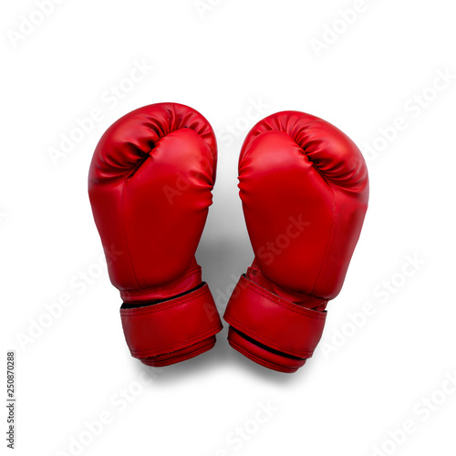 two Boxing gloves red isolated on white background
