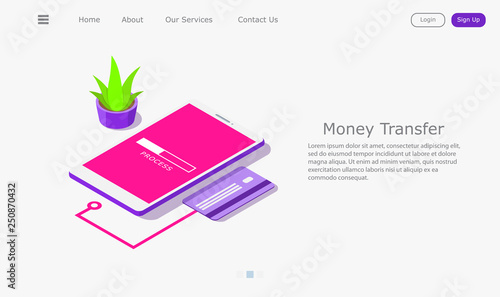 vivid illustration of transferring money to card