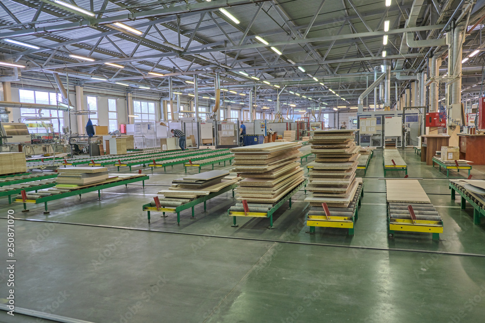 Laying chipboard for processing and production of furniture in a woodworking enterprise. Laying chipboard for processing and production of furniture in a woodworking enterprise.