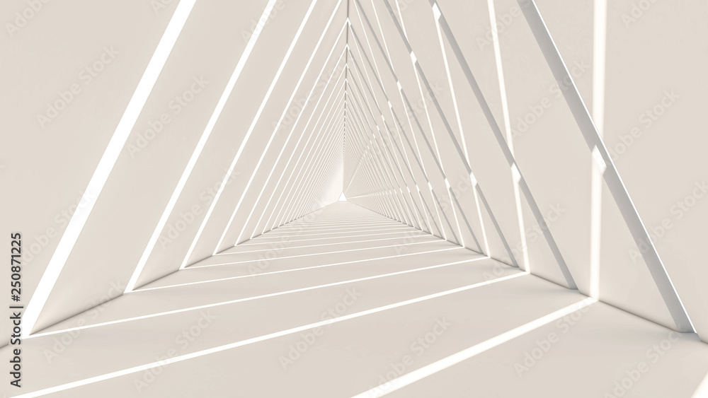 Fototapeta premium 3d render abstrakcyjny kształt trójkąta na białym tle