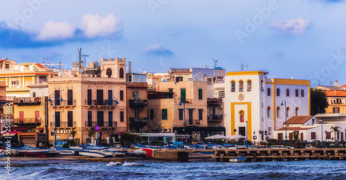 Lovely Evening at Mondello  Sicily on Italy  in South Europe. Landscape Travel Picture