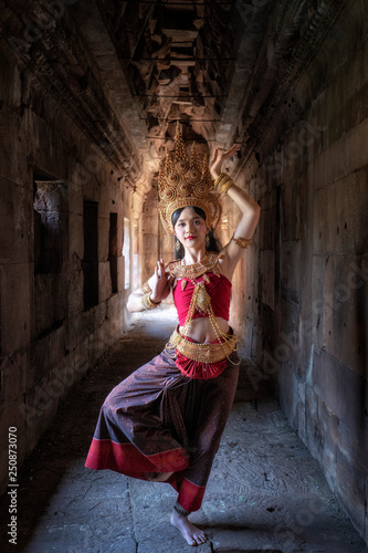 Absara portrait in Phanomrung Historical Park, the ancient castle in Burirum, Thailand