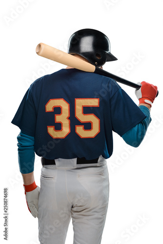 Cuadro en lienzo Back view on baseball player