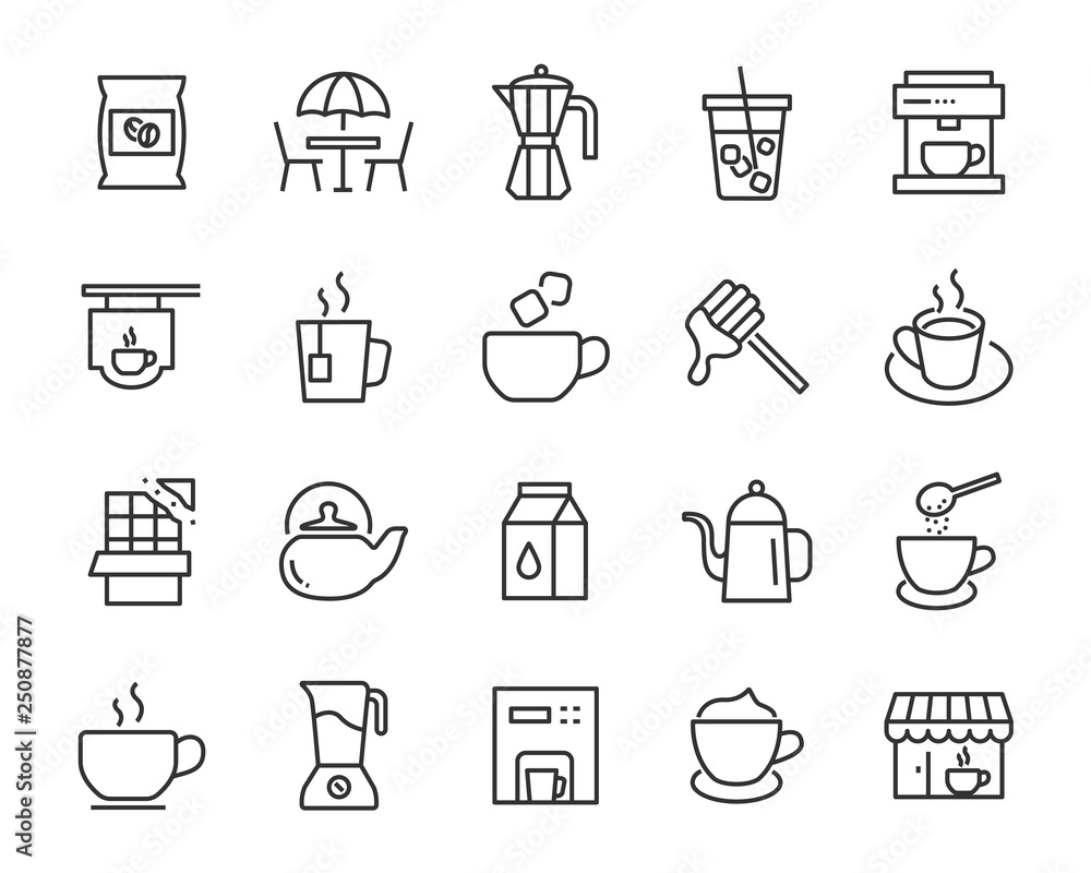 set of coffee icons, such as ice coffee, cup, teapot, beverage, cafe, breakfast, set of coffee icons, such as ice coffee, cup, teapot, beverage, cafe, breakfast,