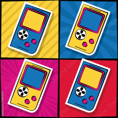 Pop art tetris cartoons