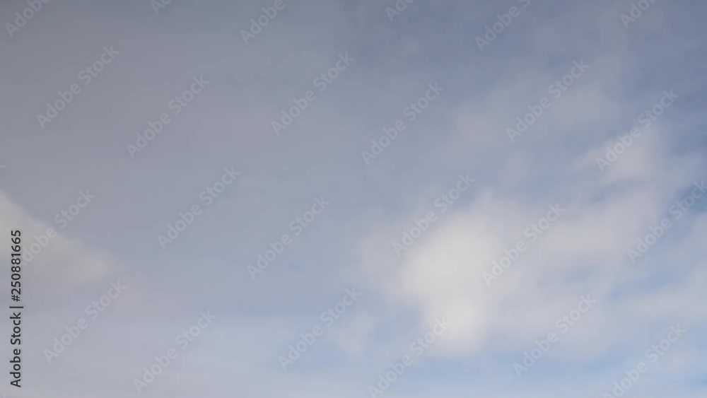 Russia, time lapse. Formation and rapid movement of white clouds of different shapes in the blue sky in late spring at sunset. Russia, time lapse. Formation and rapid movement of white clouds of different shapes in the blue sky in late spring at sunset.