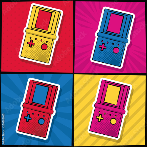 Pop art tetris cartoons