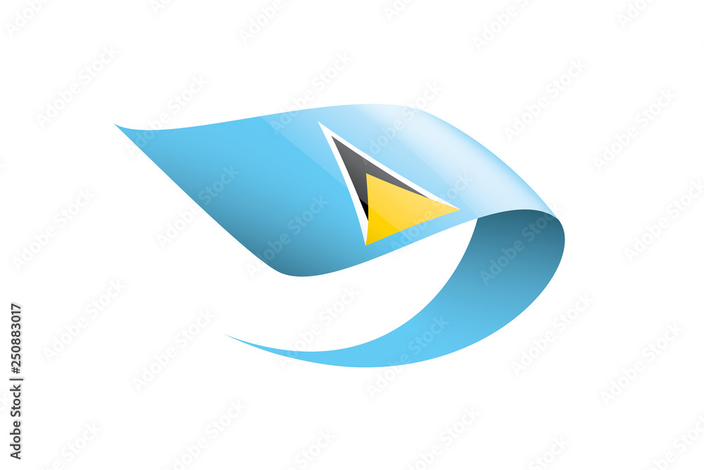 Saint Lucia flag, vector illustration on a white background