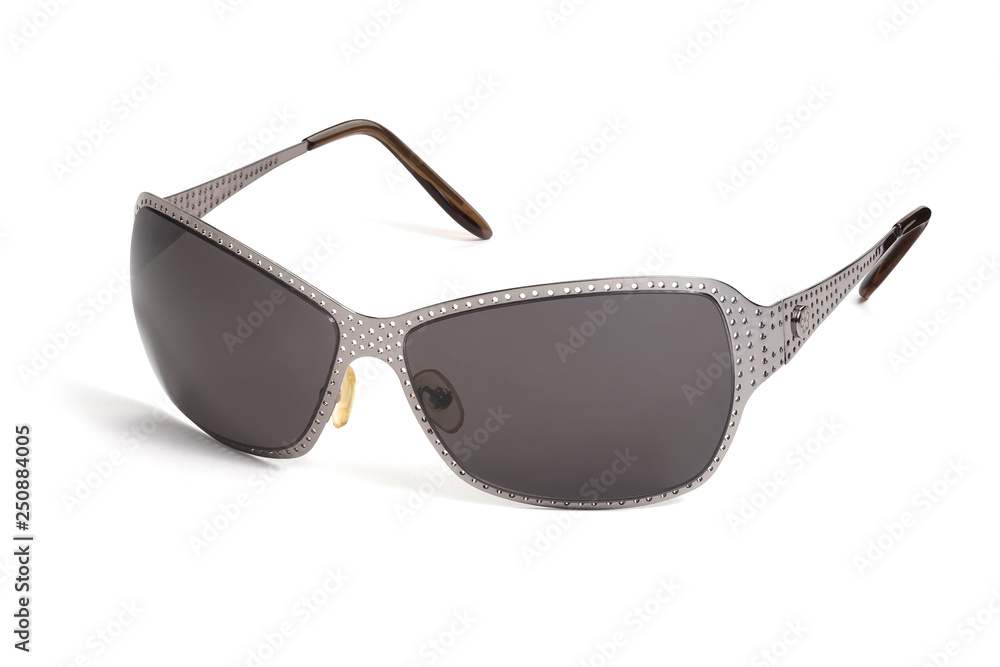 Stylish unisex sunglasses on a white background. In a half turn. Stylish unisex sunglasses on a white background. In a half turn.