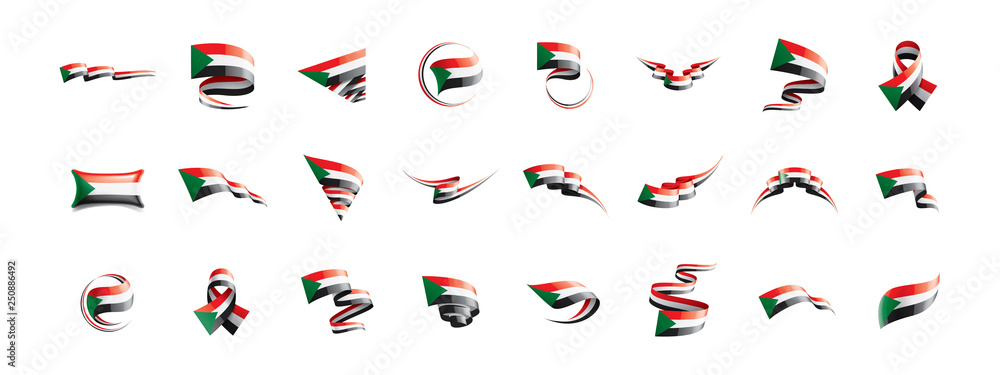 Sudan flag, vector illustration on a white background
