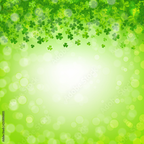 Banner With Clovers And Bokeh