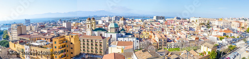 Panoramic view from the old town of Cagliari, capital of Sardinia, Italy