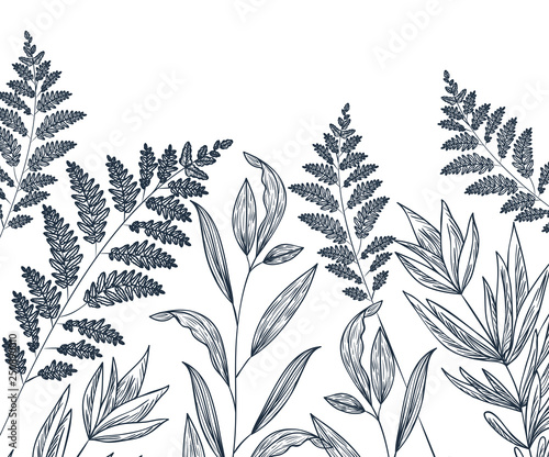 pattern flowers and leafs isolated icon