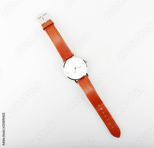 Stylish Watch On Gray Background photo