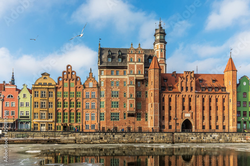 Mariacka Gate and other colorful facades in Gdansk,  Poland