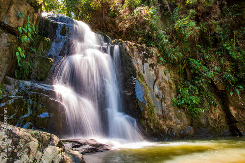 S  o Paulo  Brasil. Dezembro de 2018. Cachoeira no Parque Estadual do Alto Ribeira  Petar 