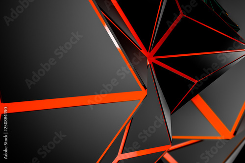 Wallpaper Mural Abstract black and red triangular pattern Torontodigital.ca