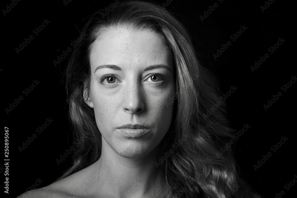 Portrait of a beautiful woman black and white