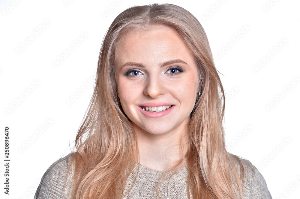 Portrait of young woman isolated on white background Portrait of young woman isolated on white background