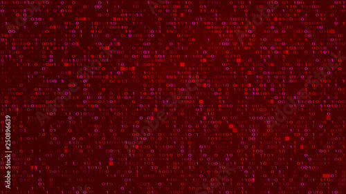 Abstract Tech Binary Code Red BG. Hacking, Malware
