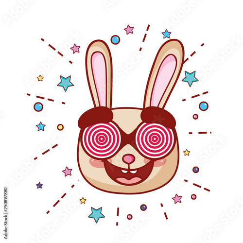 rabbitt crazy with glasses spiral fools day character