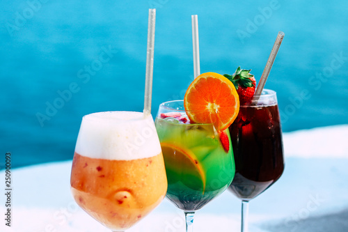 Colourful Fruit Cocktails in the summer