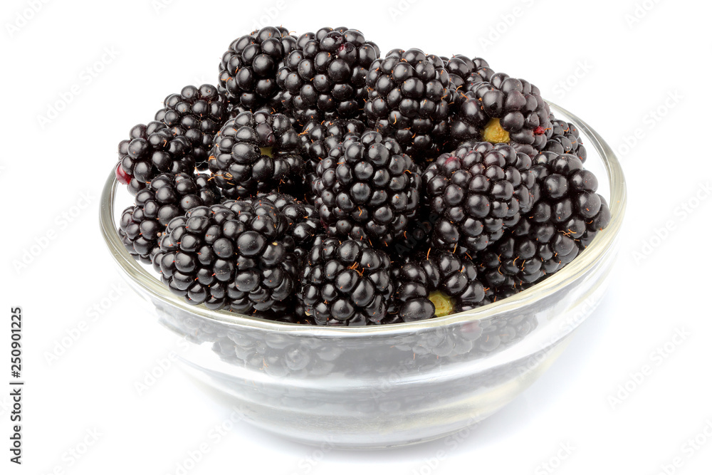 BlackBerry berries in a glass bowl. BlackBerry berries in a glass bowl.