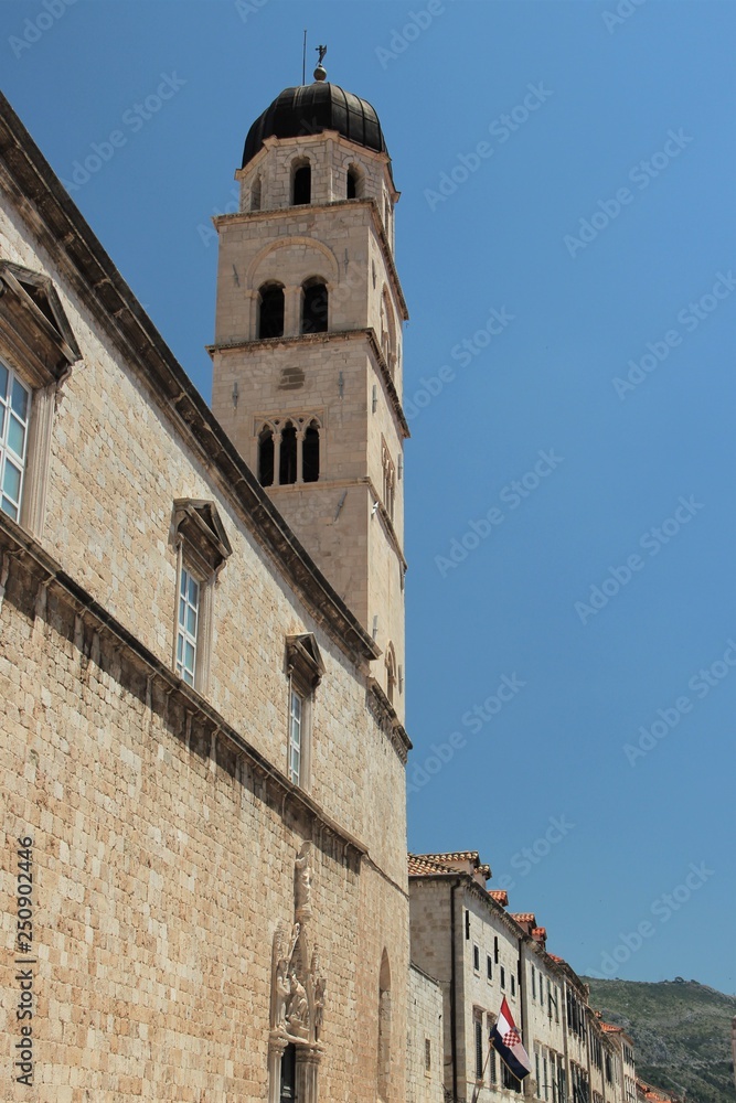 Tiered tower in Dubrovnik, Croatia.