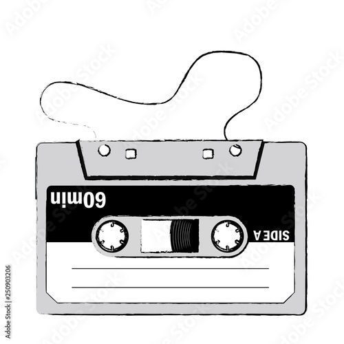 手描きタッチの色とりどりのカセットテープのイラスト アナログ Cassette Tape Illustration Stock Vector Adobe Stock