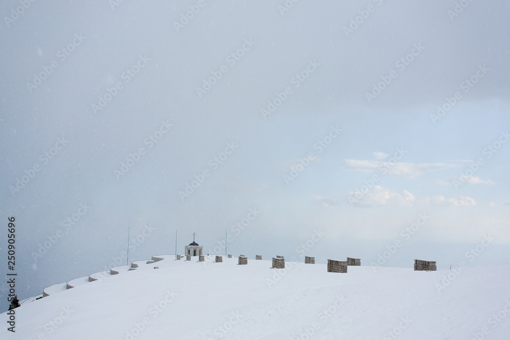 First world war memorial in winter season,Italy landmark