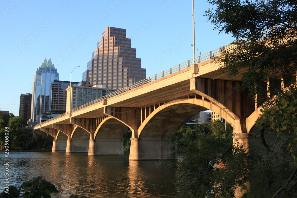 Naklejka premium Ann W. Richards Congress Avenue Bridge, Austin TX