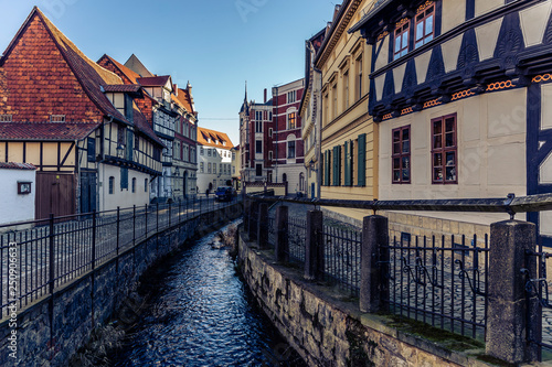 old timbered houses and moat