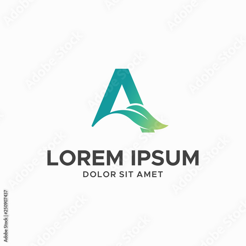 letter A and leaf logo